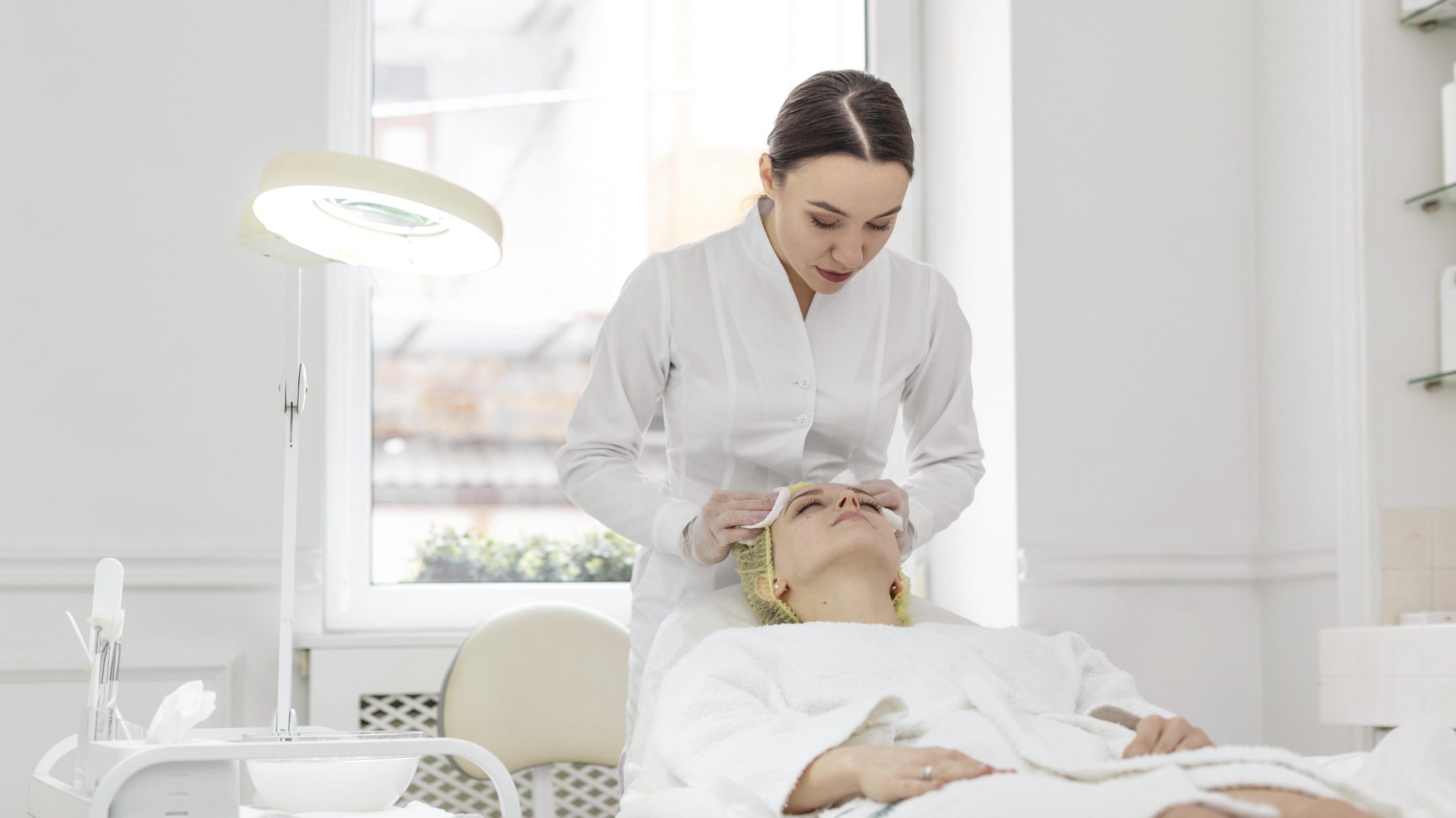 Professional beauty clinic facial treatment